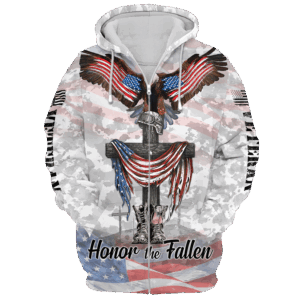 Veteran Microfleece Hoodie with Zipper Front|  NV-VTR-37