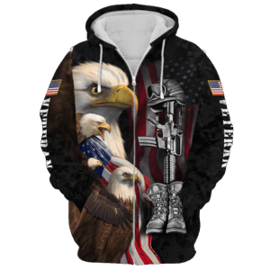 Proud Veteran Zipper Hoodie for Everyday Wear|  NV-VTR-38