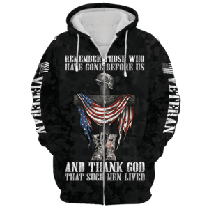 Veteran Zipper Hoodie – Gift for Army, Navy, Marines|  NV-VTR-36