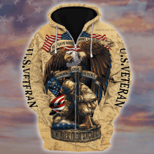 Veteran Zipper Hoodie for Those Who Proudly Served|  HBL-VTR-25