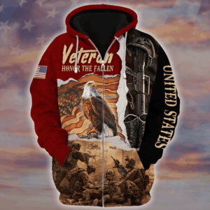 Veteran Zipper Hoodie Gift for Service Members|  HBL-VTR-24
