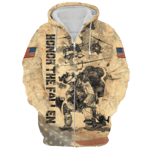 Proudly Served Veteran Military Zipper Hoodie|  NV-VTR-33