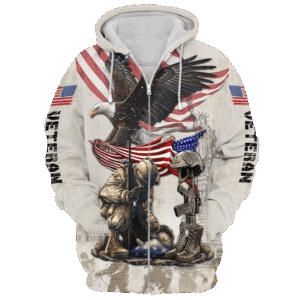 Veteran Hoodie with Zipper – Warm Microfleece Lining|  NV-VTR-34