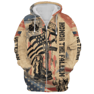 Veteran Zipper Hoodie, Gift for Dad|  NV-VTR-31