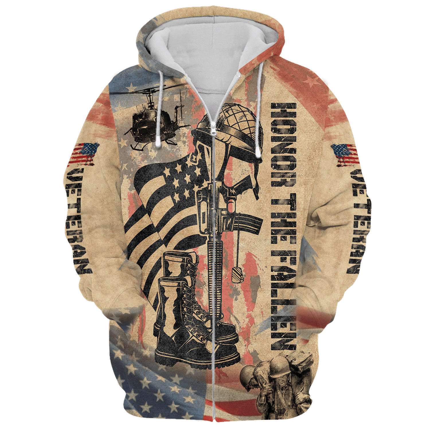 Veteran Zipper Hoodie, Gift for Dad| NV-VTR-31 Veteran Zipper Hoodie, Gift for Dad| NV-VTR-31