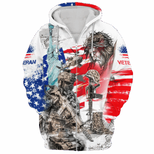 Proud Veteran Gift – Microfleece Zipper Hoodie|  NV-VTR-27