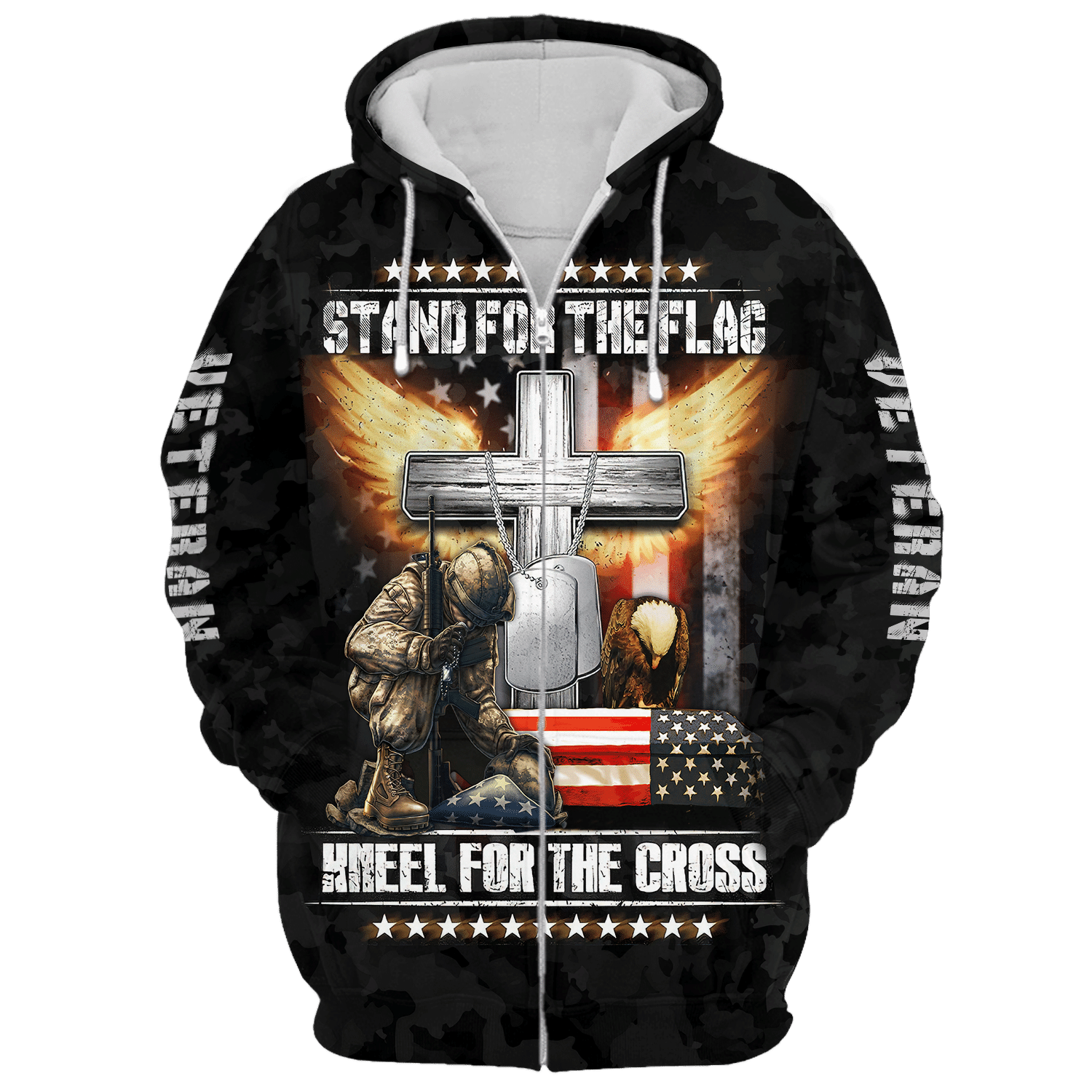 Veteran Flag Zipper Hoodie| NV-VTR-28 Veteran Flag Zipper Hoodie| NV-VTR-28