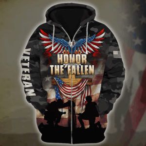 Veteran Pride Hoodie with Zipper|  HBL-VTR-21