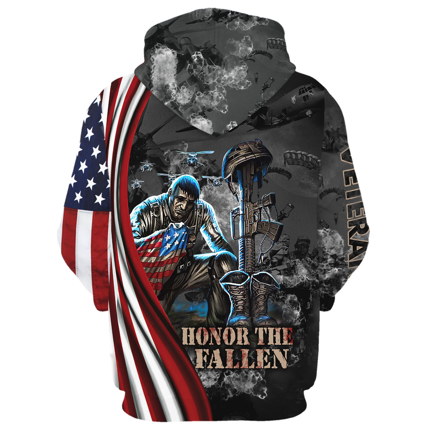 Proud Veteran Microfleece Zipper Hoodie for Cold Weather DBA-VTR-19 Proud Veteran Microfleece Zipper Hoodie for Cold Weather DBA-VTR-19