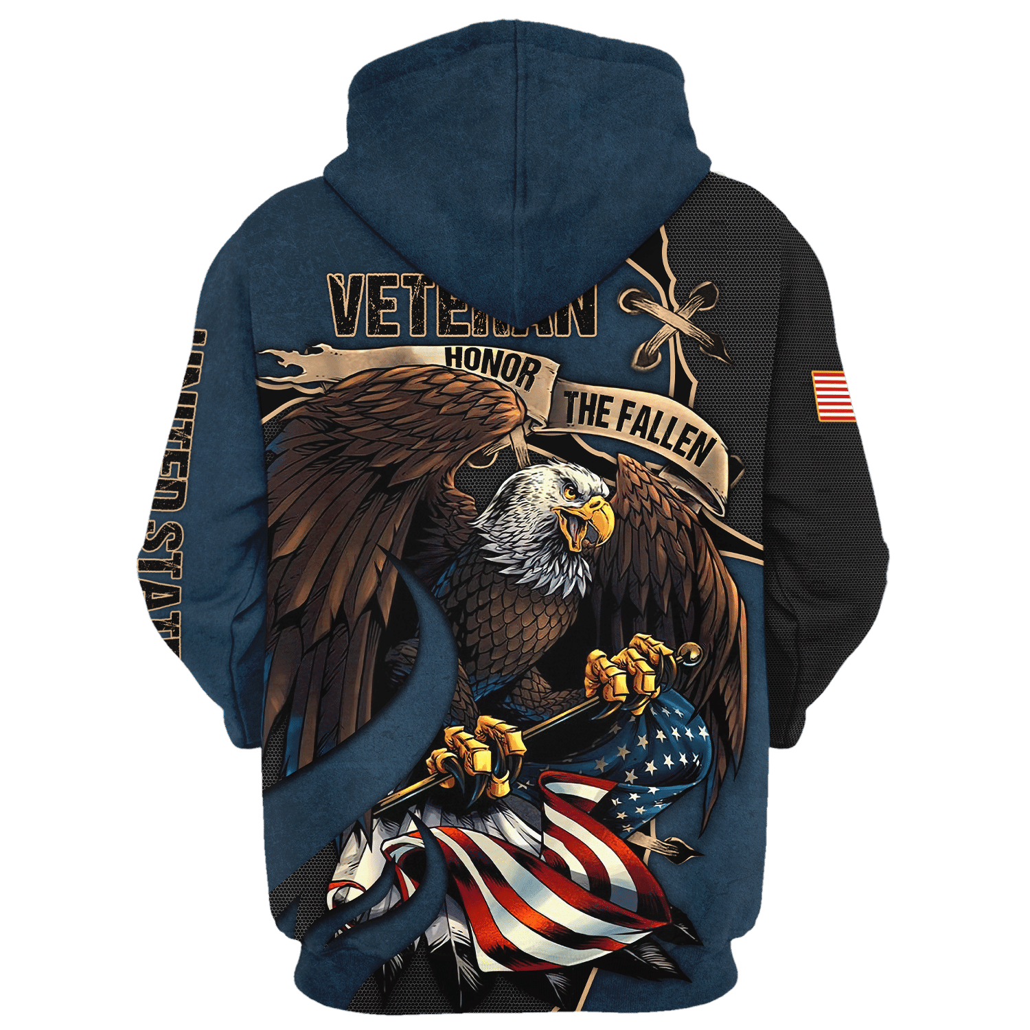 American Veteran Microfleece Zipper Hoodie| HBL-VTR-20 American Veteran Microfleece Zipper Hoodie| HBL-VTR-20