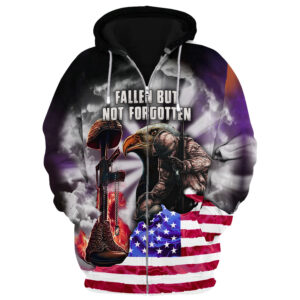 Veteran Flag Microfleece Zipper Hoodie – Gift for Dad DBA-VTR-15