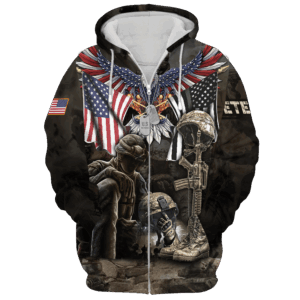 Veteran Microfleece Zip Hoodie Gift for Soldiers|  NV–15