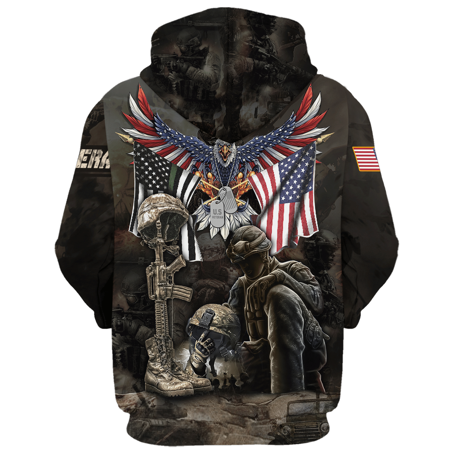 Veteran Microfleece Zip Hoodie Gift for Soldiers| NV–15 Veteran Microfleece Zip Hoodie Gift for Soldiers| NV–15