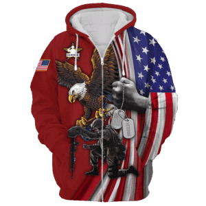 Veteran Zipper Hoodie – Cozy Microfleece Lining|  NV–13