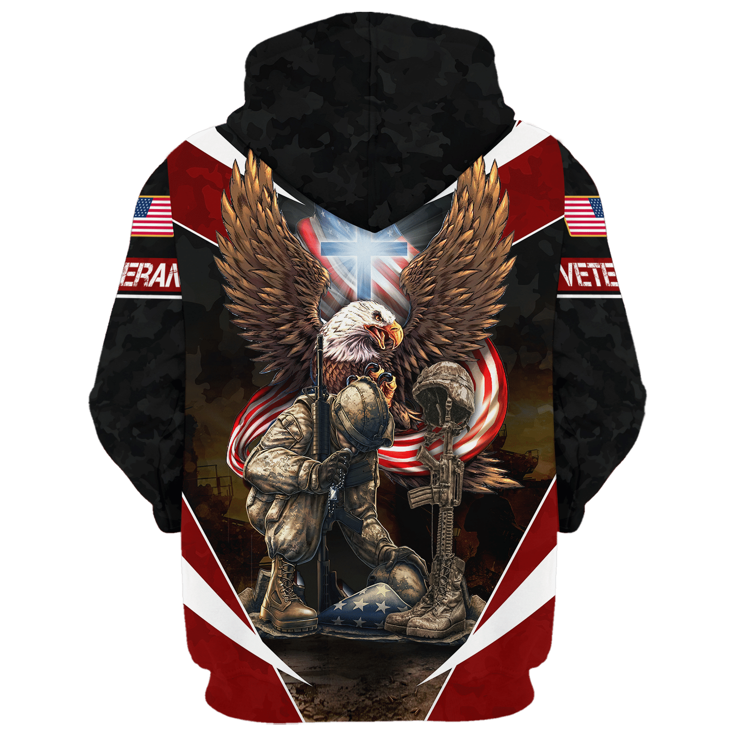 American Flag Veteran Zipper Hoodie| NV–10 American Flag Veteran Zipper Hoodie| NV–10