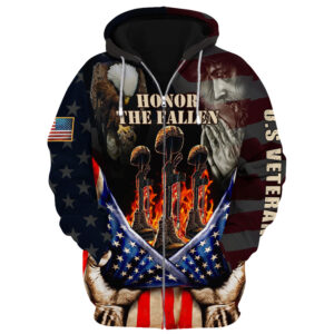 Veteran Military Pride Microfleece Zipper Hoodie DBA-VTR-08