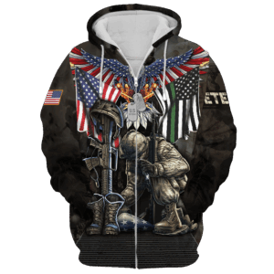 Proud Veteran Microfleece Hoodie Gift|  NV–05