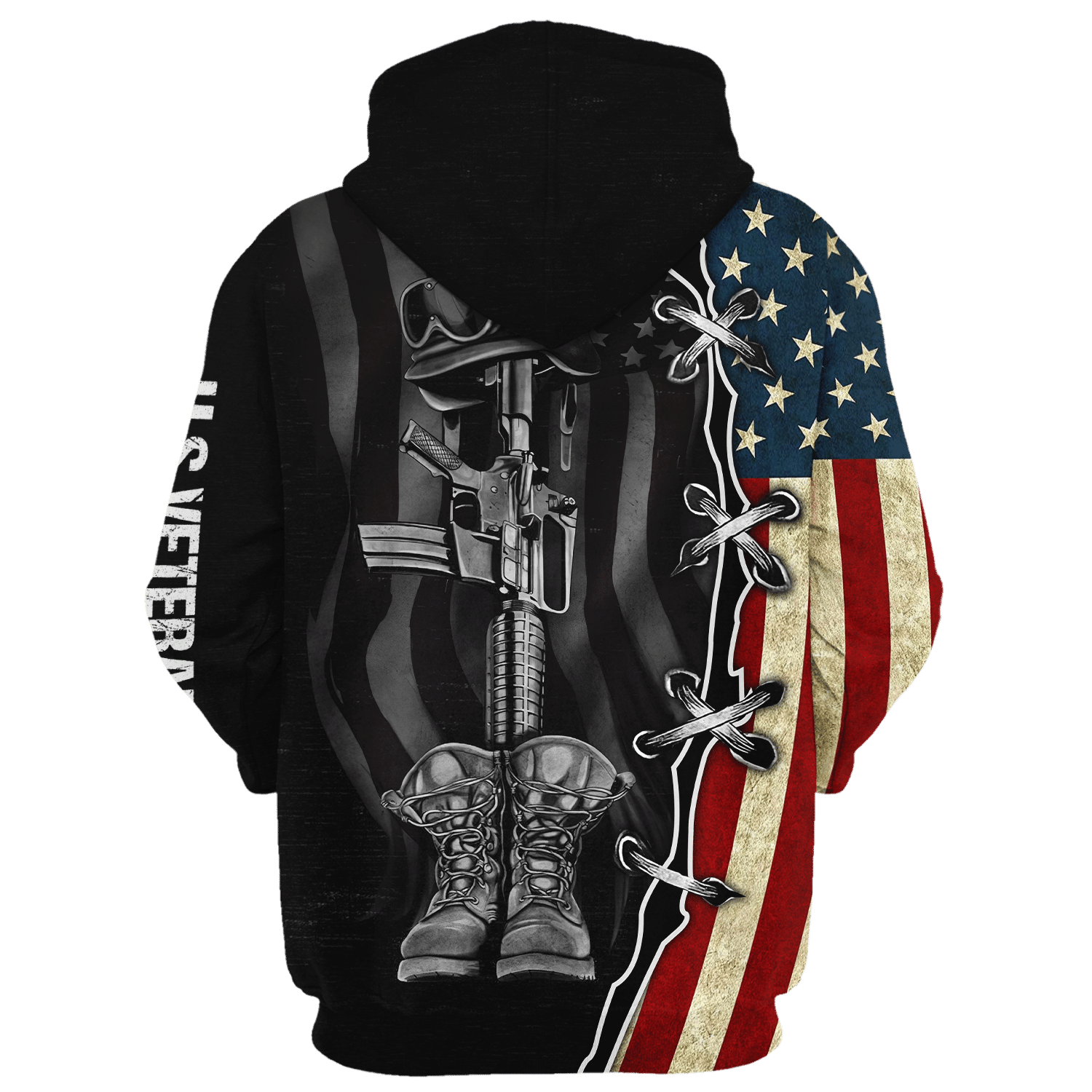 Veteran Hoodie with Zipper – Patriotic Design| HBL-VTR-06 Veteran Hoodie with Zipper – Patriotic Design| HBL-VTR-06