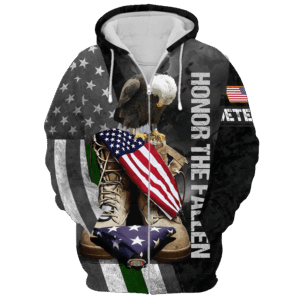 Veteran Zipper Hoodie Gift for Retired Military|  NV–03