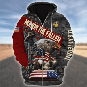 Microfleece Zipper Hoodie for Military Veterans|  HBL-VTR-05