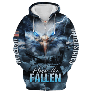 Proudly Served Veteran Outdoor Zipper Hoodie|  HBL-VTR-29