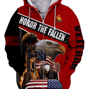 Army  Gift Microfleece Zipper Hoodie | NTD-2310-AM-01