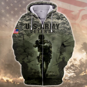 U.S. Army  Full-Zipper Microfleece Jacket Hoodie | NTD-1410-AM-01