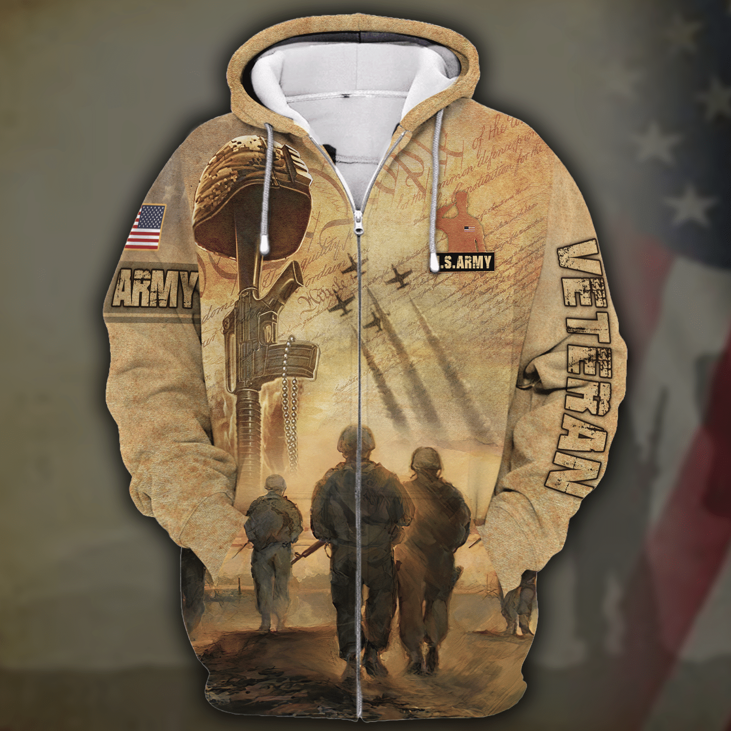 Army Tribute Microfleece Zipper Hoodie | HLT-1410-AR-02 Army Tribute Microfleece Zipper Hoodie | HLT-1410-AR-02