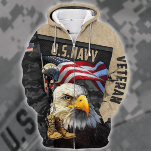 U.S. Navy  Zipper Hoodie with Microfleece Lining | HLT-2411-NV-01