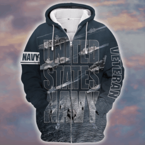 Classic U.S. Navy  Microfleece Zip Hoodie | HLT-0311-NV-01