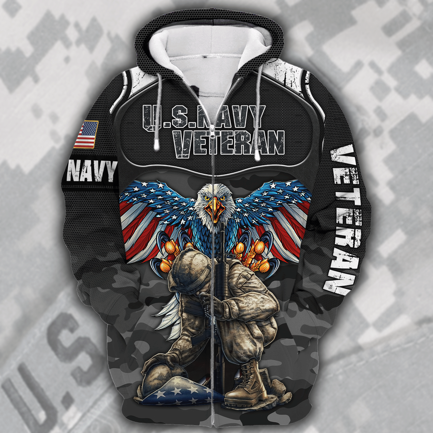 Navy Full-Zip Hoodie with Plush Microfleece | HLT-1810-NV-02 Navy Full-Zip Hoodie with Plush Microfleece | HLT-1810-NV-02