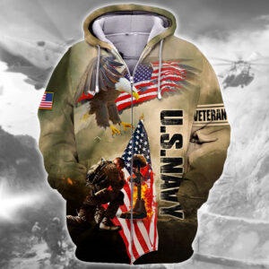 Navy  Vintage Microfleece Zipper Hoodie | NTD-1410-NA-02