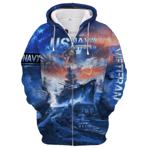 Navy  Hooded Microfleece Zipper Sweatshirt | HLT-1710-NV-01