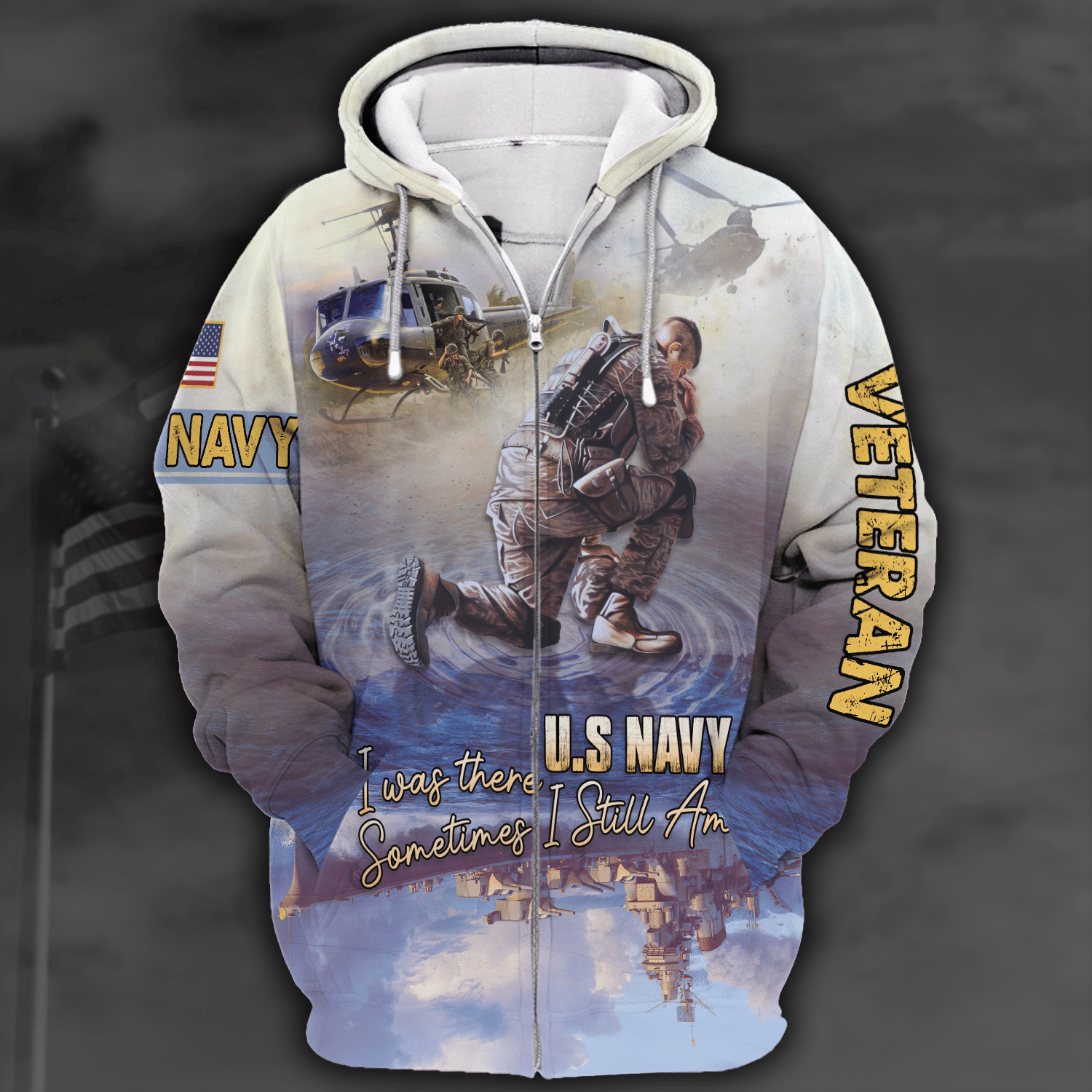 Navy Strong & Proud Microfleece Zip Hoodie | HLT-1310-NV-01 Navy Strong & Proud Microfleece Zip Hoodie | HLT-1310-NV-01