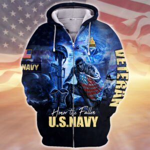 U.S. Navy  Hooded Microfleece Zip Jacket | NTD-1110-NA-03