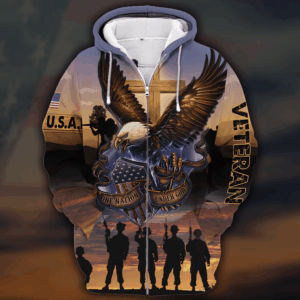 U.S. Air Force Emblem  Microfleece Hoodie – Gift for Retired Airmen | AIR FORCE HLT-1210-AF-02