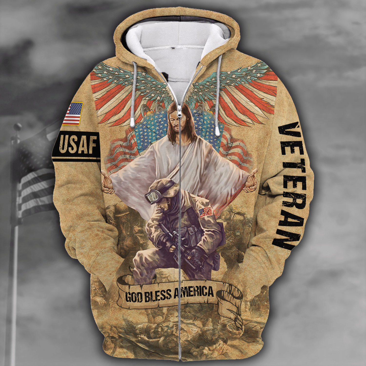 Vintage U.S. Air Force Microfleece Hoodie – Gift for Dad or Grandpa | AIR FORCE HLT-1910-AF-01 Vintage U.S. Air Force Microfleece Hoodie – Gift for Dad or Grandpa | AIR FORCE HLT-1910-AF-01