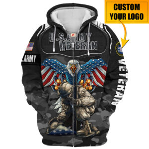 Proudly Served Veteran Fleece Zipper Hoodie|  HBLVTR45