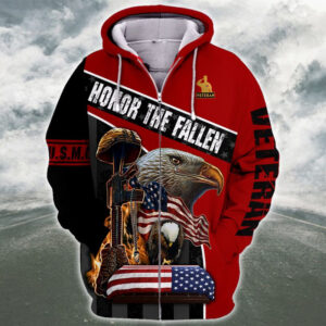 Proud U.S. Marines Veteran Microfleece Zipper Hoodie | NTD-2310-MC-01