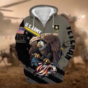 Army Veteran Daily Comfort Microfleece Zipper Hoodie | UXVET16-AM