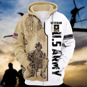 U.S. NAVY Veteran Gift Warm Microfleece Zipper Hoodie | UXVET22-AM