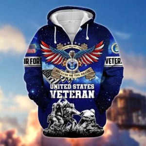 U.S. NAVY Veteran Freedom Flag Microfleece Hoodie | UXVET24-AF
