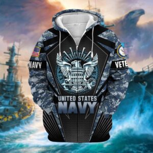 U.S. NAVY Veteran High-Quality Microfleece Hoodie | UXVET27-NV 2