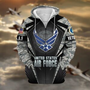Proudly Served Veteran Zipper Hoodie – Soft Microfleece Lining UXVET27-AF