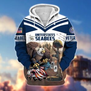 U.S. NAVY Veteran Microfleece Hoodie with Full Zip | UXVET28-SB