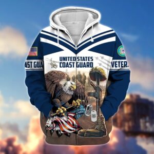 NAVY Veteran USA Flag Microfleece Zipper Hoodie | UXVET28-CG