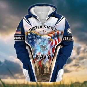 NAVY Veteran Performance Fit Microfleece Hoodie | UXVET33-NV