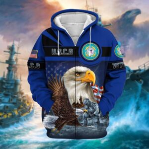 NAVY Veteran Warm Gear Microfleece Zipper Hoodie | UXVET31-CG