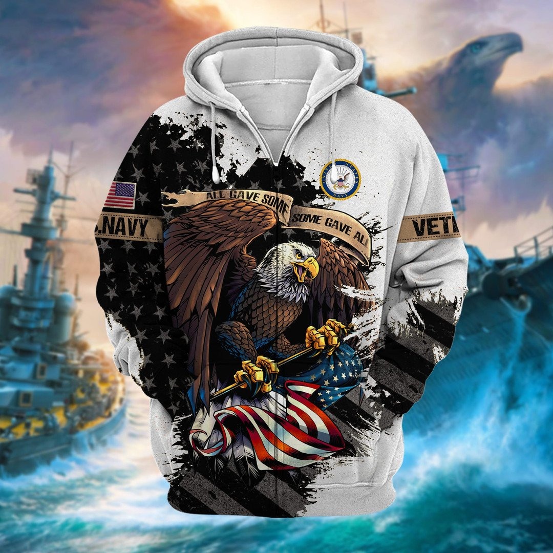 U.S. NAVY Veteran Microfleece Hoodie with Emblem | UXVET42-NV2 U.S. NAVY Veteran Microfleece Hoodie with Emblem | UXVET42-NV2