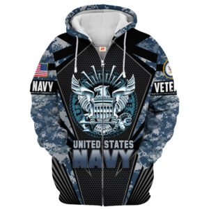 NAVY Veteran Ultra Comfort Microfleece Hoodie | UXVET27-NV